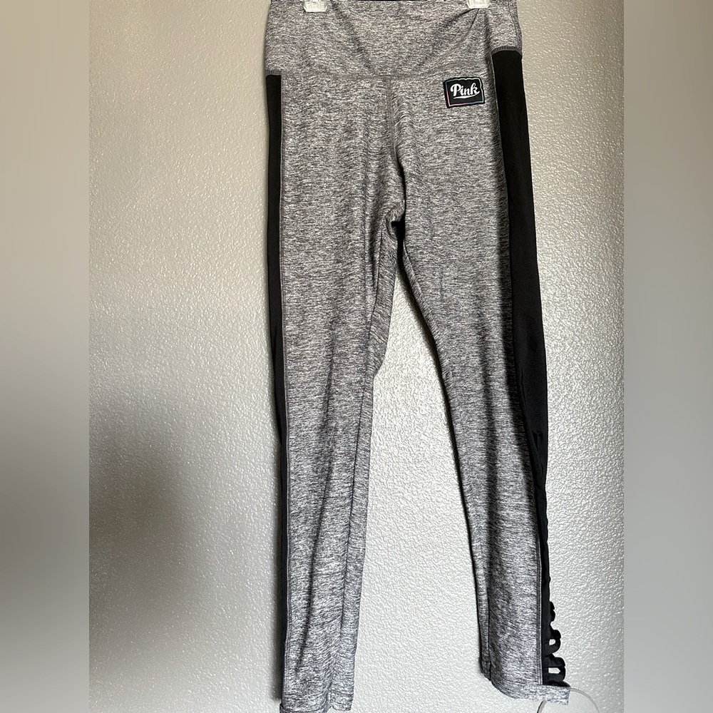 PINK By Victoria’s Secret ULTIMATE HIGH WAIST LEGGINGS BLACK/GREY SIZE MEDIUM